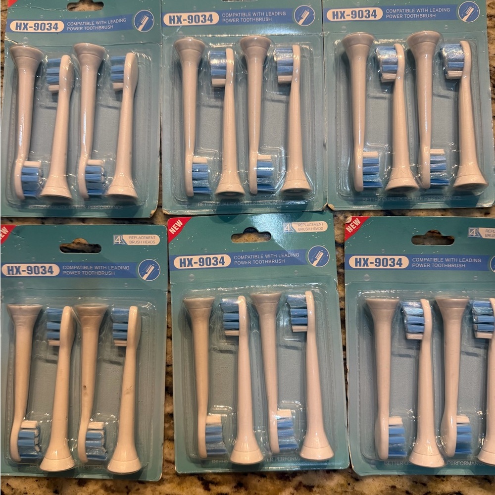 Lot Of 6 HX9034-P Tooth Brush Replacements Heads 4 pcs. Sealed